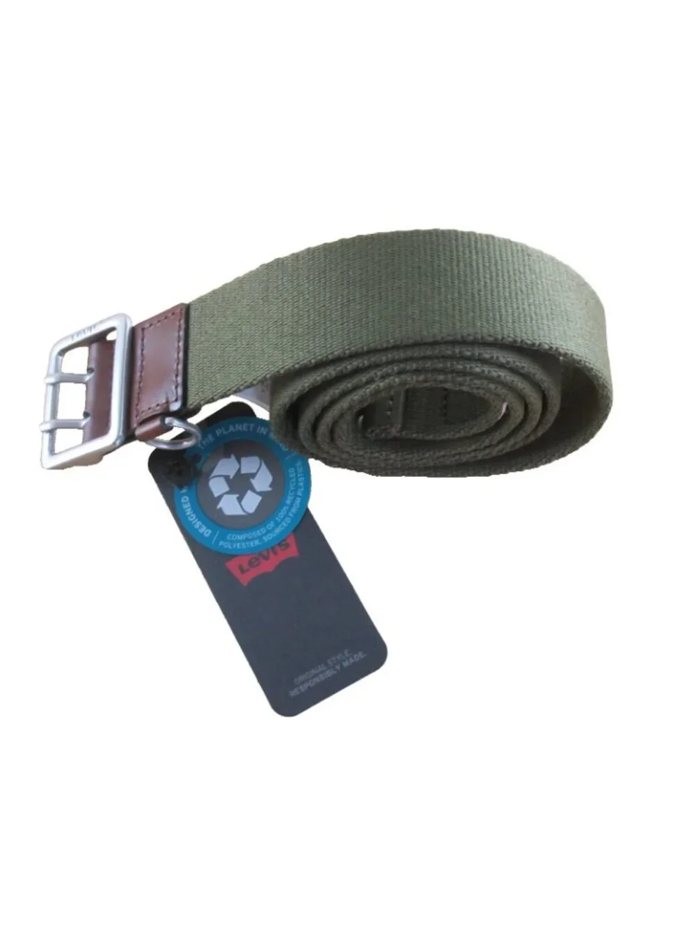 Levi's Workwear Men's Canvas Belt Metal Buckle Army Green Size Medium 34-36 NWT